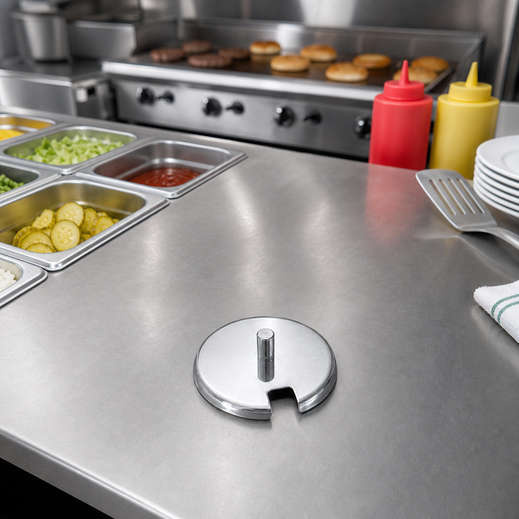 Product image #2 for Stainless Steel Slotted Condiment or Relish Jar Cover, 3-1/8 Inch ID