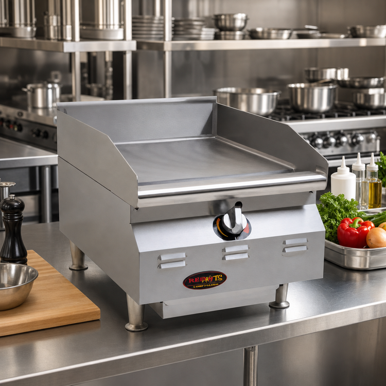 Product image #2 for RedHots Chef's Line Extra-Deep 15-Inch Countertop Natural Gas Griddle with Manual Controls
