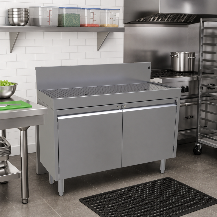 Product image #2 for Underbar Drainboard Cabinet Base with Hinged Doors, 42 Inch W x 24 Inch D
