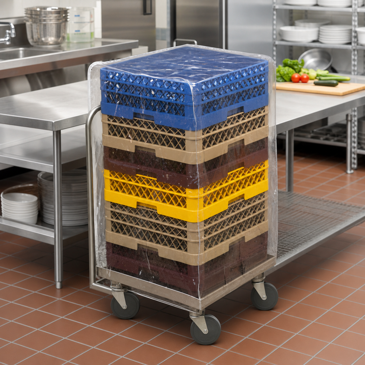 Product image #2 for Vollrath Traex Half-Height Clear Vinyl Rack Cover, 48 x 21-1/2 x 21-1/2 Inches