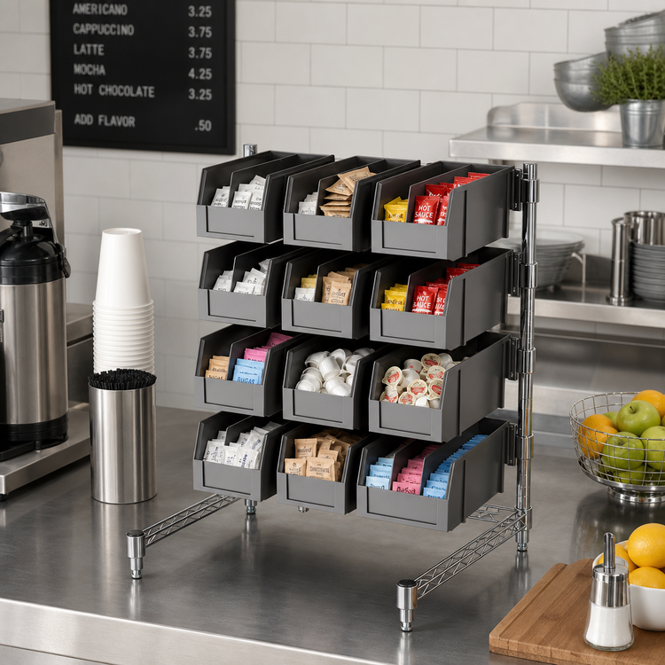Product image #2 for Metro Chain Reaction Countertop Condiment Tower with 12 Bins, Chrome Finish
