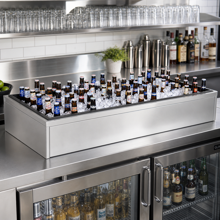 Product image #2 for Glastender 30 Inch W x 18 Inch D Stainless Steel Back Bar Ice Display Unit