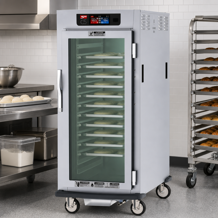 Product image #2 for Metro C5 9 Series 3/4 Height Mobile Controlled Humidity Heated Holding and Proofing Cabinet with Glass Door, Lip Load Slides, and 29 Pan Capacity