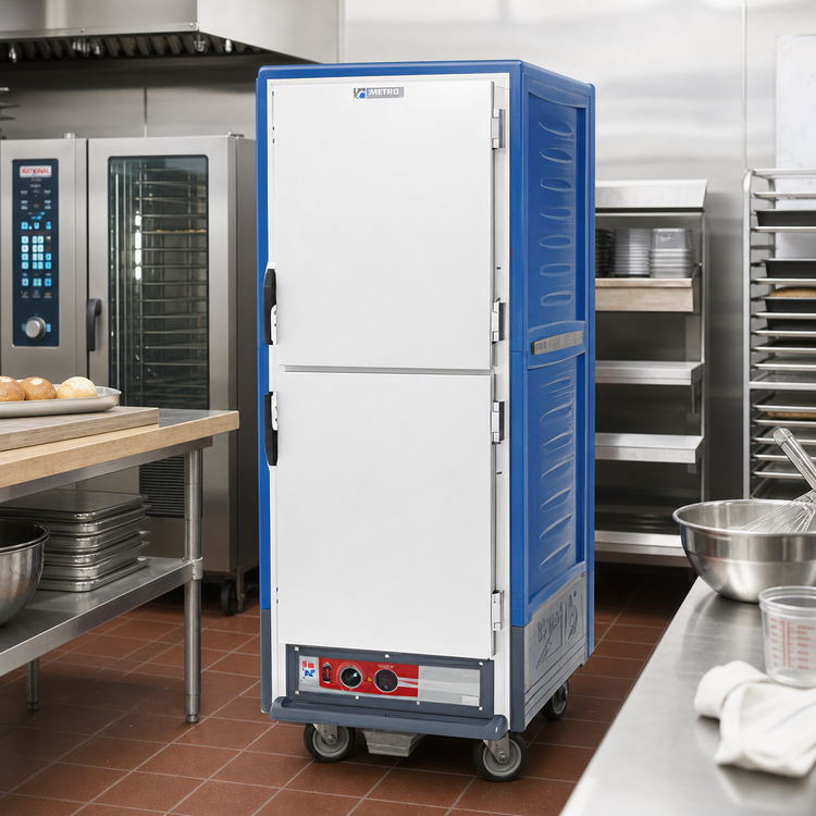 Product image #2 for Metro C5 3 Series Full-Height Mobile Moisture Heated Holding & Proofing Cabinet with Blue Insulation Armour and Dutch Aluminum Doors
