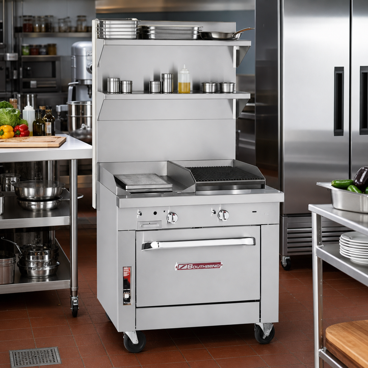 Product image #2 for Southbend Platinum Heavy Duty 32-Inch Gas Range with 16-Inch Hot Top, 16-Inch Charbroiler and Standard Oven