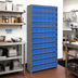 Thumbnail image #2 for Quantum Closed Heavy-Duty Stationary Wire Shelving Unit with 13 Shelves and 72 QED601 Bins, 36 x 12 x 75 Inches