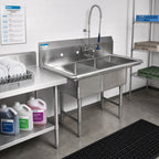 Thumbnail image #2 for BK Resources BKSDT6-26-L-SS 26-Inch Straight Soiled Dishtable, Left-to-Right, 10-Inch Backsplash, Pre-Rinse Sink