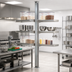 Thumbnail image #2 for NSF Stainless Steel Back-To-Back Cantilever Shelving Upright, 96-Inch Floor-To-Ceiling Mount
