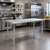 Thumbnail image #2 for Deluxe Series 120-Inch x 36-Inch Stainless Steel Flat Top Work Table with Tubular Base