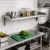 Thumbnail image #2 for Eagle Snap-n-Slide Wall-Mounted Shelf, 60 Inch W x 12 Inch D, Rolled Front Edge, 16/304 Stainless Steel