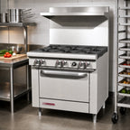Thumbnail image #2 for Southbend (Middleby) S-Series S36A 36-Inch Gas Restaurant Range with 6 Open Burners, Convection Oven, and Stainless Steel Front and Sides