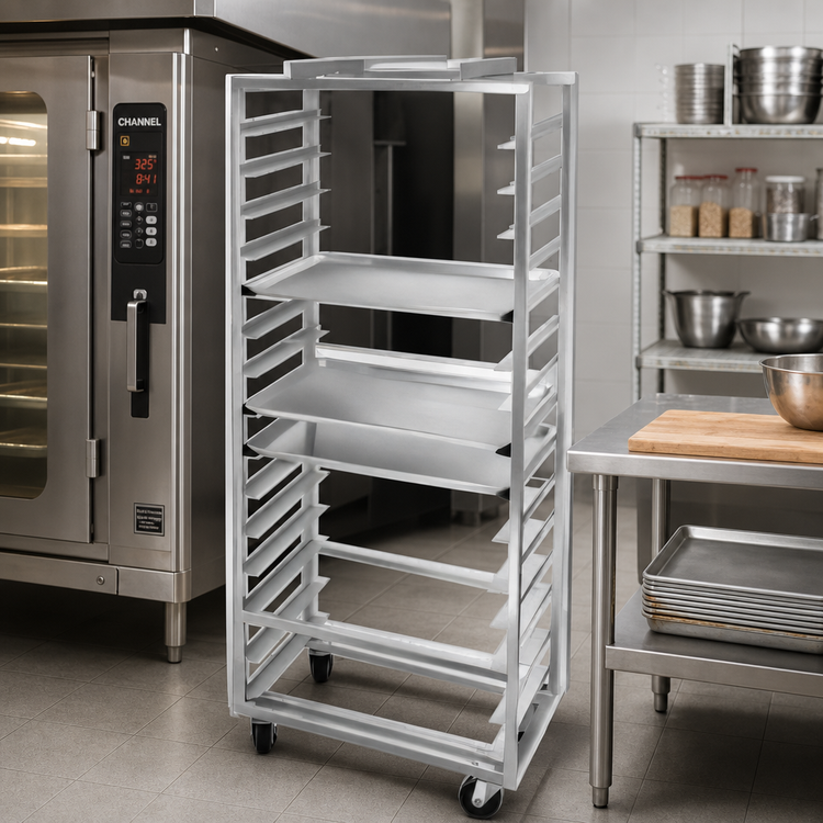 Product image #2 for Channel Manufacturing Stainless Steel Single-Section Side-Loading No-Lift Oven Rack, 10-Pan Capacity