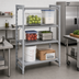 Thumbnail image #3 for Cambro Camshelving Premium 4-Shelf Vented and Solid Stationary Starter Polymer Shelving Unit, 48 x 24 x 84 Inches, Speckled Gray