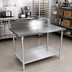 Thumbnail image #2 for John Boos Stallion 48-Inch x 24-Inch Stainless Steel Work Table with 5-Inch Backsplash and Adjustable Undershelf