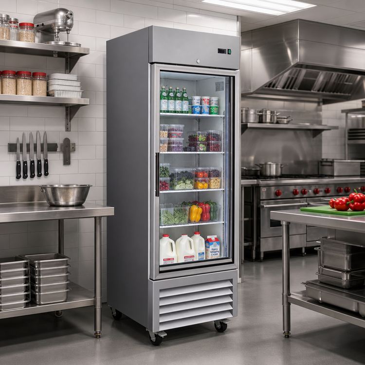 Product image #2 for Serv-Ware 1-Door 23 Cu. Ft. Glass Door Reach-In Refrigerator