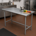 Thumbnail image #2 for Advance Tabco 60 Inch W x 36 Inch D 14-Gauge 304 Stainless Steel Flat Top Work Table with Galvanized Open Base