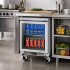 Thumbnail image #2 for Turbo Air M3 MUR-20SG-N6 20-Inch Shallow-Depth Undercounter Refrigerator, 2.29 Cu. Ft., Glass Door, Stainless Steel