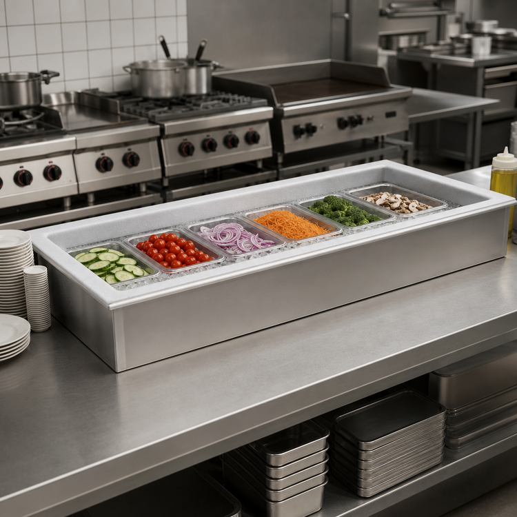 Product image #2 for Randell 9786IC 6-Pan 85-1/4-Inch Drop-In Iced Cold Food Unit