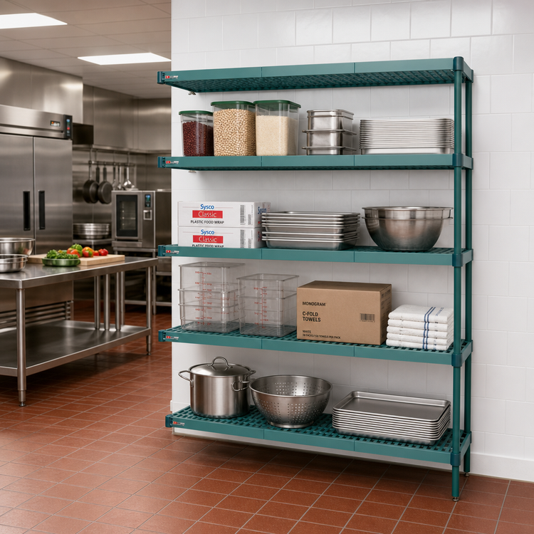 Product image #2 for Metro Super Erecta Pro Stationary 4-Shelf Polymer Shelving Add-On Unit, 21 x 60 x 74 Inches