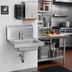 Thumbnail image #2 for BK Resources Wall-Mount 304 Stainless Steel Hand Sink with Metering Faucet