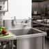 Thumbnail image #2 for T&S Brass B-0230-CCLN Wall-Mounted Swivel Sink and Pantry Mixing Faucet, 8-Inch Centers, Lever Handles, Less Nozzle