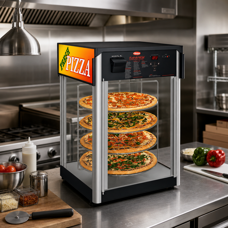 Product image #2 for Hatco Flav-R-Fresh® FDWD-1 Countertop Hot Food Holding & Display Cabinet, 1 Door, 4-Tier Rotating Rack