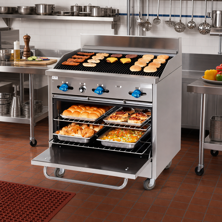 Product image #2 for Comstock-Castle 36-Inch Gas Char-Broiler Range with Standard Oven