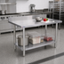 Thumbnail image #2 for Omcan Standard Series 48-Inch x 30-Inch Stainless Steel Work Table with 4-Inch Backsplash and Galvanized Undershelf