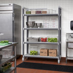 Thumbnail image #2 for Cambro Camshelving® Elements EXA184884V4480 4-Tier Vented Polymer Shelving Unit, Stationary Add-On, 18 x 48 x 84 Inches, Speckled Gray