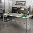 Thumbnail image #2 for Eagle Group Spec-Master T2472STE 72-Inch x 24-Inch 14-Gauge 300-Series Stainless Steel Work Table, Open Base, Rolled Edges