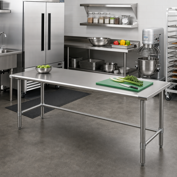 Product image #2 for Eagle Spec-Master 72-Inch x 24-Inch 14-Gauge Stainless Steel Work Table with Open Base