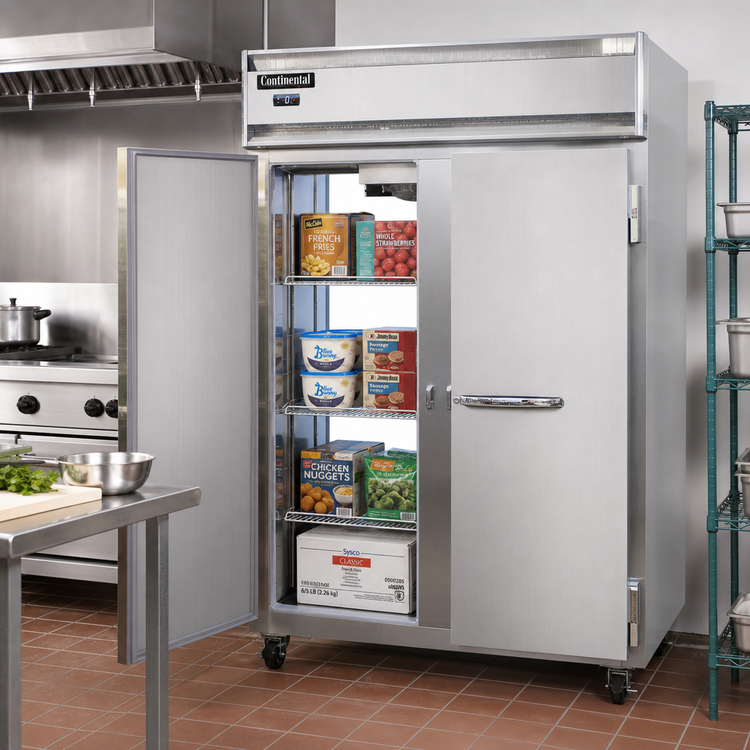 Product image #2 for Continental Refrigerator 2FNSAPT Two-Section Pass-Thru Freezer with Solid Doors