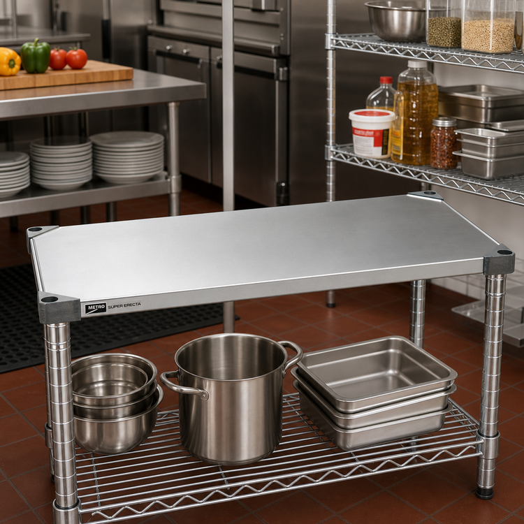 Product image #2 for Metro Super Erecta 42" x 14" Flat Solid Galvanized Steel Shelf with Ship's Edge