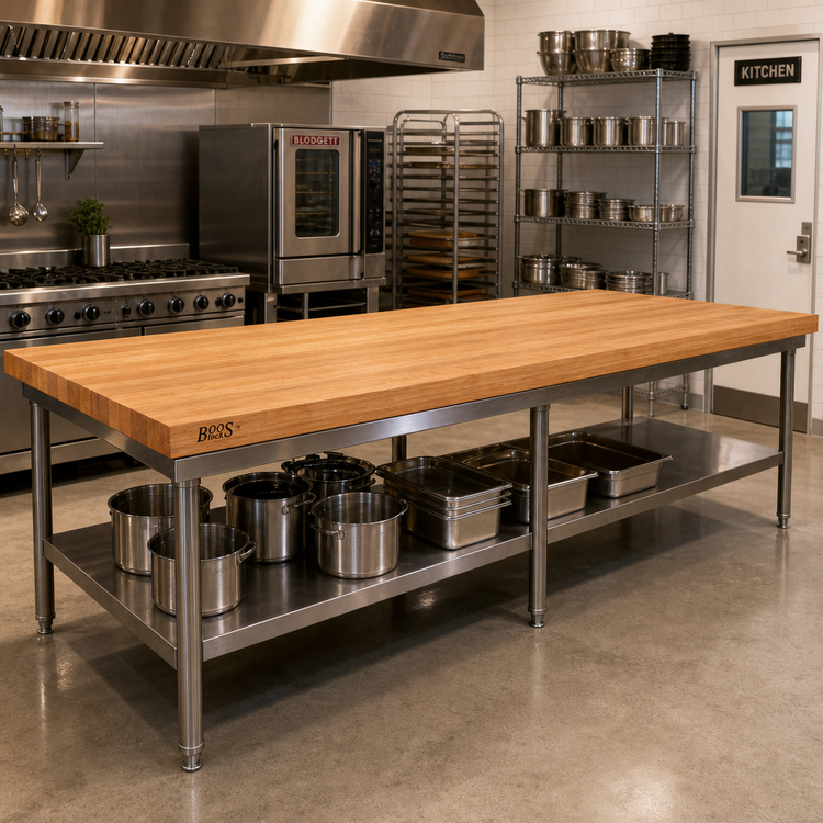 Product image #2 for John Boos Appalachian Red Oak Edge Grain Island Countertop, 120" x 36" x 1-1/2", Varnique Finish