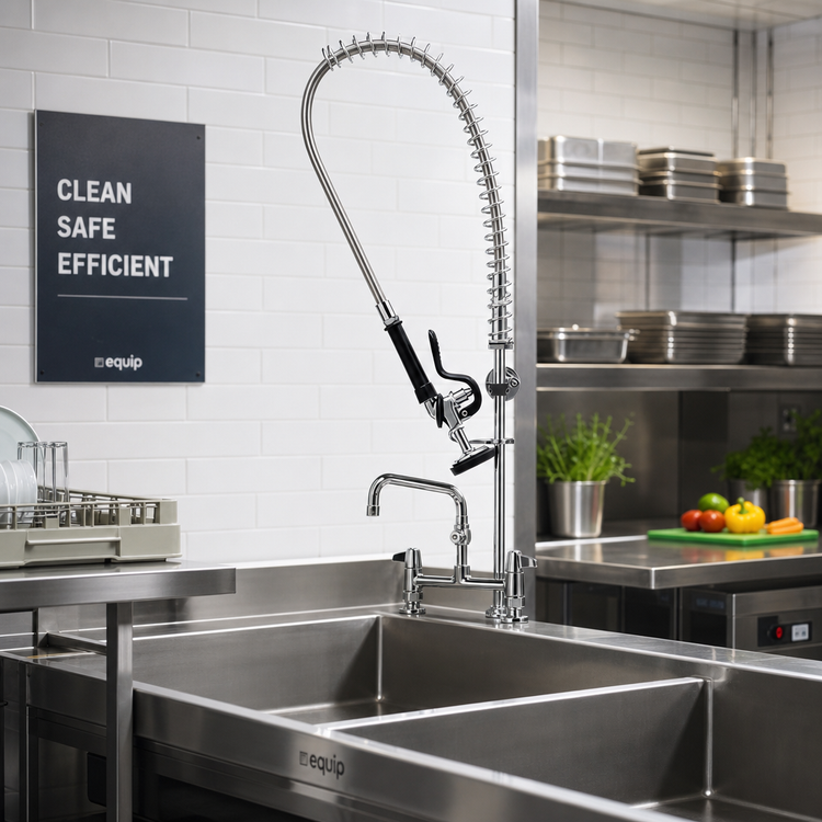 Product image #2 for equip 8-Inch Centers Deck-Mount Pre-Rinse Unit with 14-Inch Add-On Faucet
