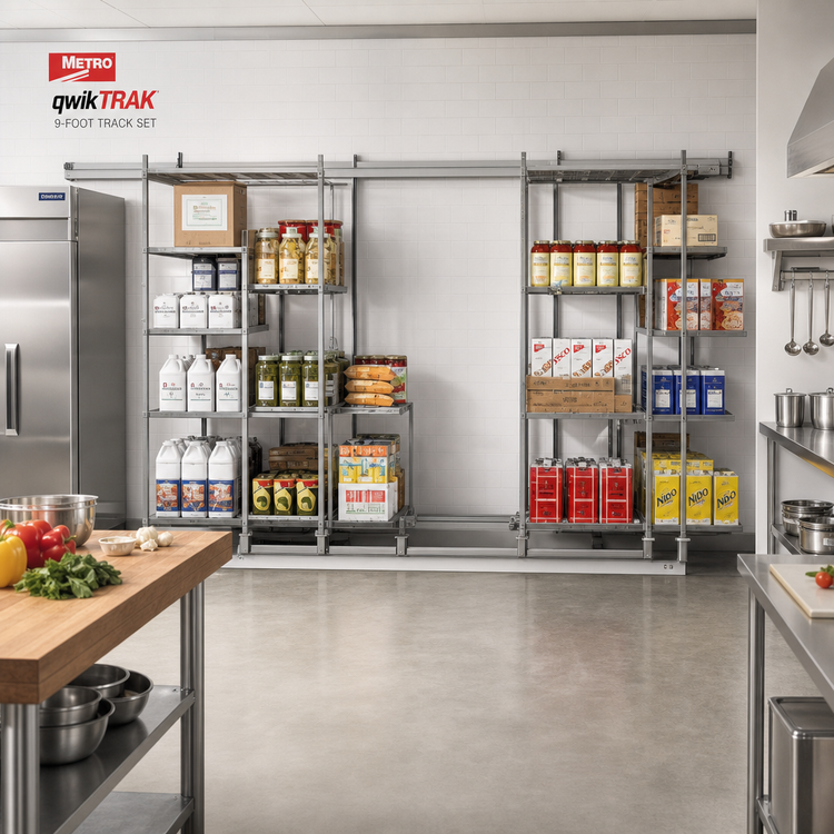Product image #2 for Metro HD qwikTRAK 9-Foot Commercial Shelving Track Set