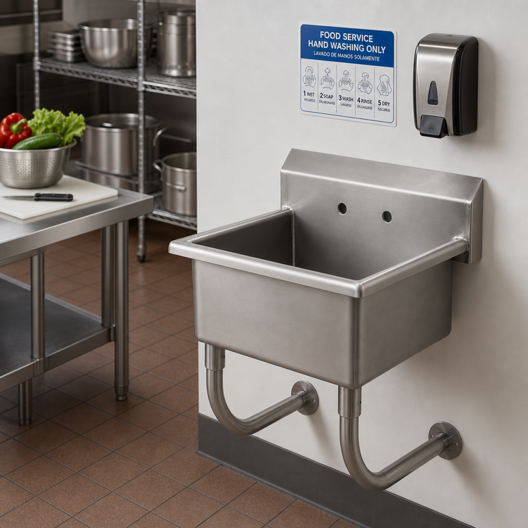 Product image #2 for Advance Tabco Wall-Mounted Stainless Steel Service Sink with 24" x 18" x 12" Bowl