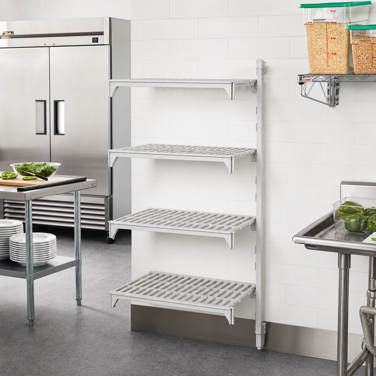 Product image #3 for Cambro Camshelving Premium 4-Shelf Vented Add-On Unit, 21 x 24 x 64 Inches, Speckled Gray