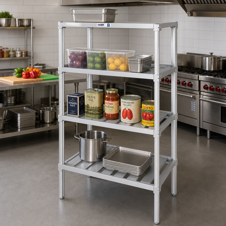 Product image #2 for Channel Heavy-Duty Adjustable Tubular Aluminum Shelf, 60 x 20 Inches
