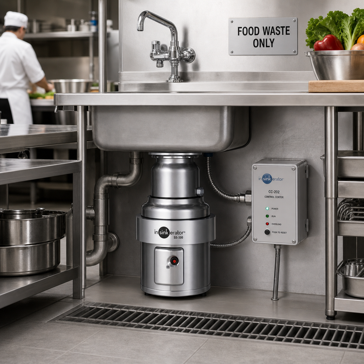 Product image #2 for InSinkErator SS-300 Large Capacity Complete Food Waste Disposer Package, 3 HP, Sink Mount, 6-5/8-Inch Inlet, CC-202 Control Center