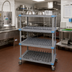 Thumbnail image #2 for Quantum Millenia 4-Tier Mobile Drying Rack Unit, 30 x 24 x 68 Inches, Gray Finish