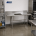 Thumbnail image #2 for Eagle Group S14 Series Single-Compartment Stainless Steel Sink with 20 x 20 x 14 Inch Bowl and 8-Inch Backsplash