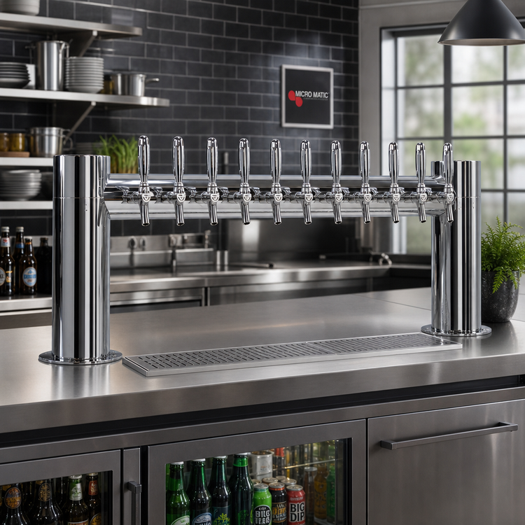 Product image #2 for Micro Matic Metropolis H-Style 12-Faucet Air-Cooled Countertop Draft Tower