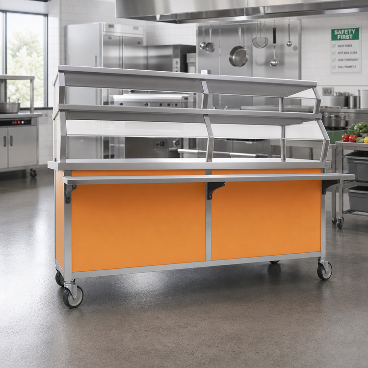 Product image #2 for Eagle Director's Choice Solid Top Serving Unit with Stainless Steel Top and Laminated Front Panel, 96 x 30 x 34 Inches