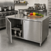 Thumbnail image #2 for BK Resources Dual-Access Chef Table Cabinet Base with Locking Hinged Doors, 60 x 30 x 34-3/4 Inches