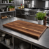 Thumbnail image #2 for Boos Block American Black Walnut Blended Edge Grain Kitchen Countertop, 48 x 30 x 1-1/2 Inches, Penetrating Oil Finish