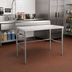 Thumbnail image #2 for Sapphire 48 Inch x 24 Inch x 35 Inch 18-Gauge 430 Stainless Steel Open Base Work Table with 5 Inch Backsplash