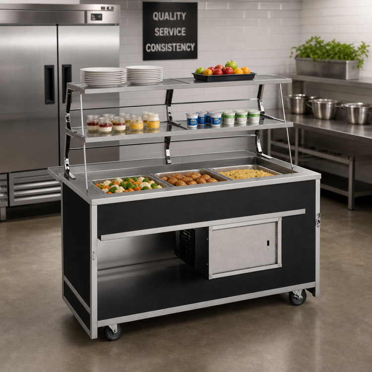 Product image #2 for Atlas Metal BLC-3-RM 3-Pan Mobile Refrigerated Cold Food Serving Counter