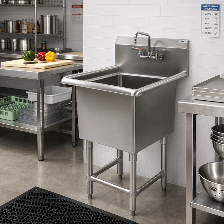 Product image #2 for John Boos Pro-Bowl 1-Compartment Stainless Steel Floor Sink with 18" x 24" x 12" Bowl