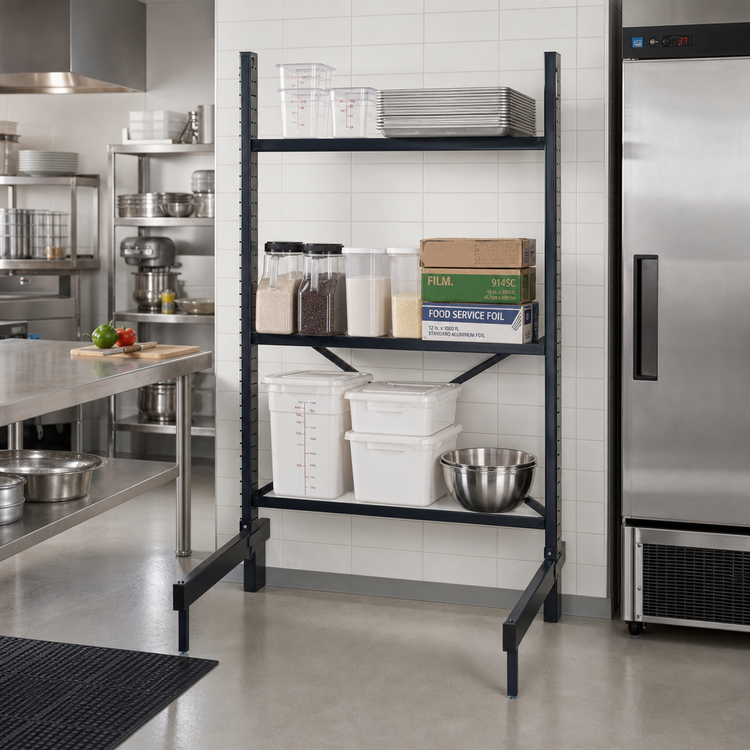 Product image #2 for Metro SmartLever 30"W x 21"D Cantilevered Shelving Starter Kit, 86-3/8" High